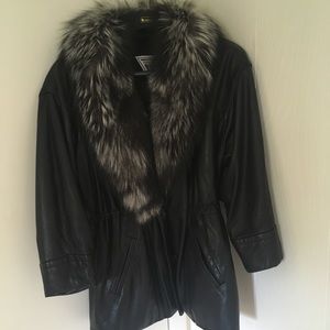 Marvin Richards Genuine Leather and Fox Tail Coat